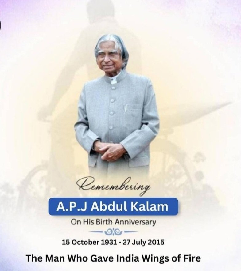 tariful55's tweet image. Remembering APJ Abdul Kalam:

Today, we honor the Missile Man of India. His contributions to science and nation-building inspire generations. Let's celebrate his legacy by striving for excellence. 🇮🇳🚀

#APJAbdulKalam #MissileMan #India #Inspiration #Legacy