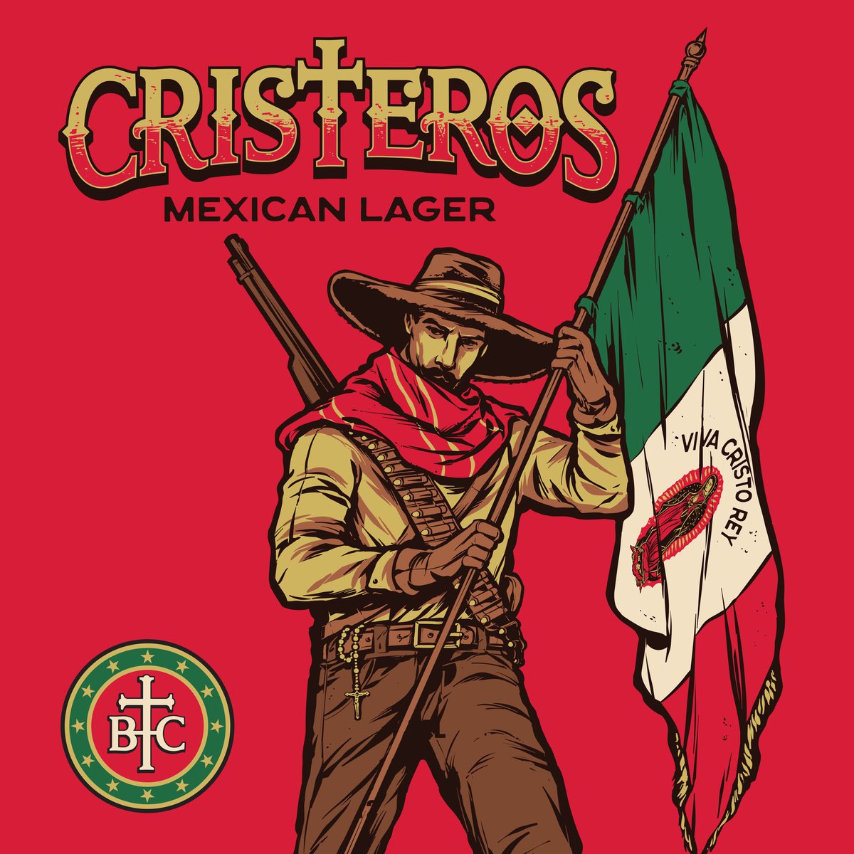 TridentineBrew's tweet image. Tridentine Brewing is proud to unveil our first commercial beer: Cristeros Mexican Lager!
We are thrilled to collaborate with Chris Lewis of @BaritusCatholic to bring the artwork honoring these brave heroes of the Faith to life.
¡Viva Cristo Rey!