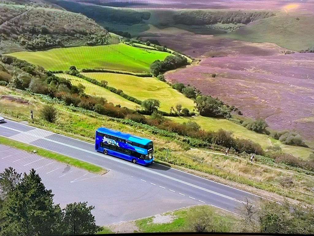 MostScenicBus's tweet photo. Coastliner 840 featured on @BBCTheOneShow last night. Survey mentioned. Focussed on £2 single fare. Feb drone shots of North York Moors. Passengers and driver interviewed like previous TV reports😀@yorkbus @Welcome2Yorks @spencerstokestv @Moorsbus  @BusesMagazine  @Yorkshiredays https://t.co/LNO5iYl2oB