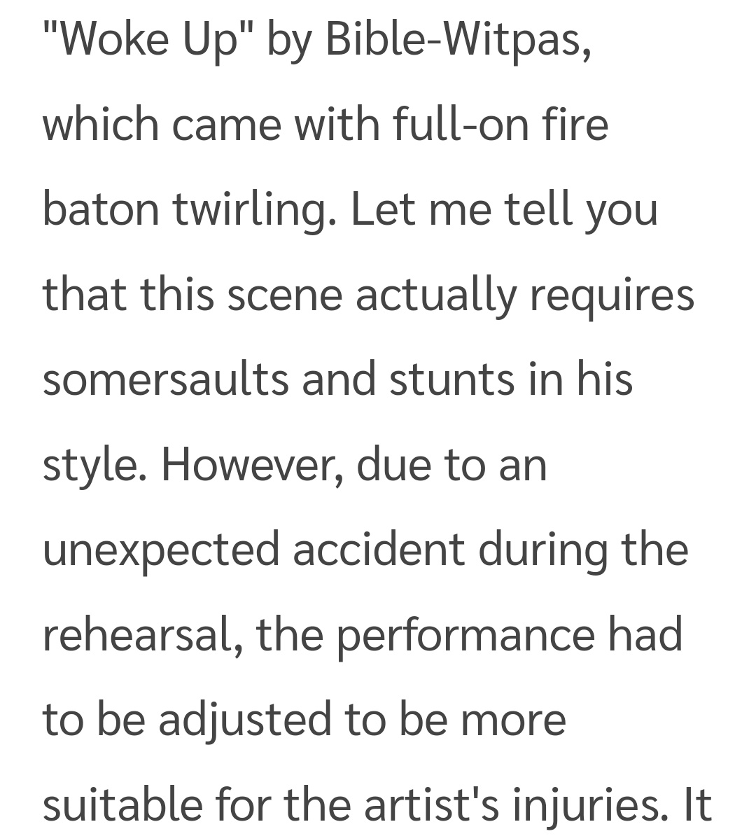 Bsum14bb's tweet photo. Bible performed with injuries??? 😭💔💔
My love you nailed the performance @biblesumett , you set the stage on fire . 

#BibleWichapas 
#bsumone  l  #bsumbody https://t.co/uvffqIvxoq