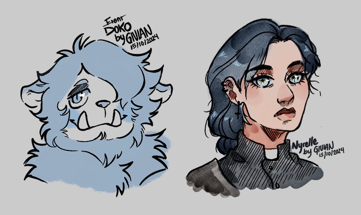 GiselViviana's tweet image. Dibujitos que salieron del server Estudio Katastrófco. 
Doko @Doko_Doko_Ross 
Nyrelle @edrinios_coll