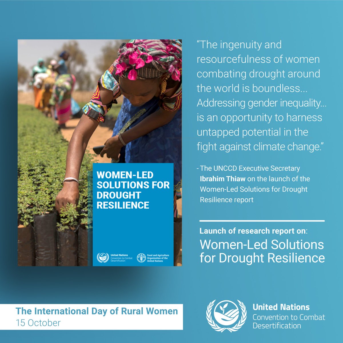 UN Land and Drought (@unccd) on Twitter photo 👩🏽🌾 DYK women produce up to 80% of food in developing countries yet represent less than 20% of landowners?
Check out our new report with <a href="/FAO/">Food and Agriculture Organization</a> on women-led solutions to #drought and the role of secure land rights: bit.ly/4dLvrqL
#InternationalDayOfRuralWomen #HerLand 👩🏽🌾 DYK women produce up to 80% of food in developing countries yet represent less than 20% of landowners?
Check out our new report with <a href="/FAO/">Food and Agriculture Organization</a> on women-led solutions to #drought and the role of secure land rights: bit.ly/4dLvrqL
#InternationalDayOfRuralWomen #HerLand