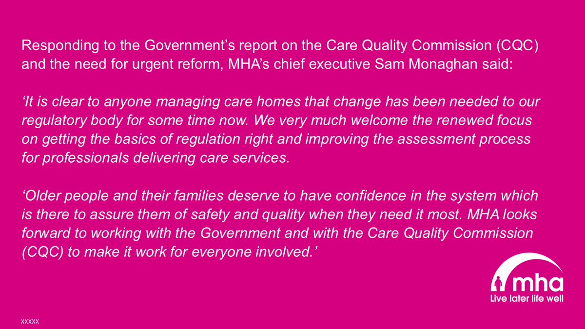 Our chief executive Sam Monaghan has been responding to the Government's report on <a href="/CareQualityComm/">Care Quality Commission</a> and the need for urgent reform.