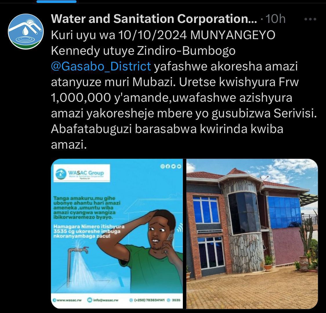 DJFAB2050's tweet image. Cyakoze ntamuntu wokwizerwa pe
Ahubwo #wasac irebe  neza irasanga mubakozi bayo harimo ibifi binini byatanze services