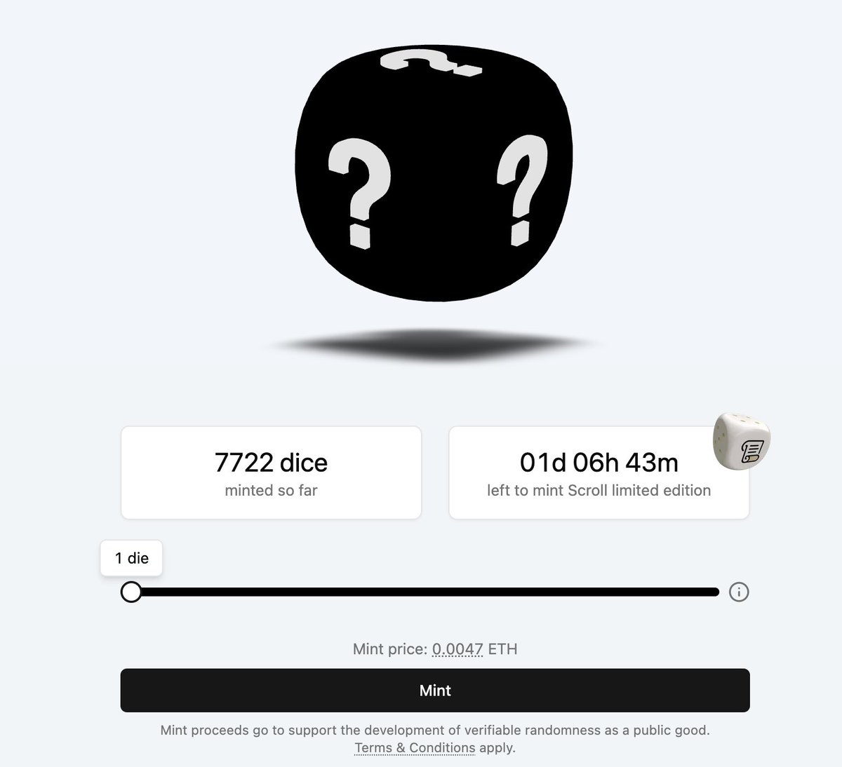Shivfreespirit's tweet image. $SCR 🪂📸 is not taken yet.

Minting this Dice may or may not help in $SCR 🪂

dice.anyrand.com/mint

#scrollzkp