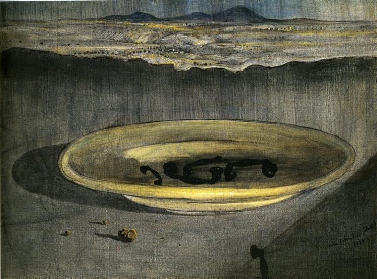 Landscape with Telephones on a Plate, 1938 #artbots #dali