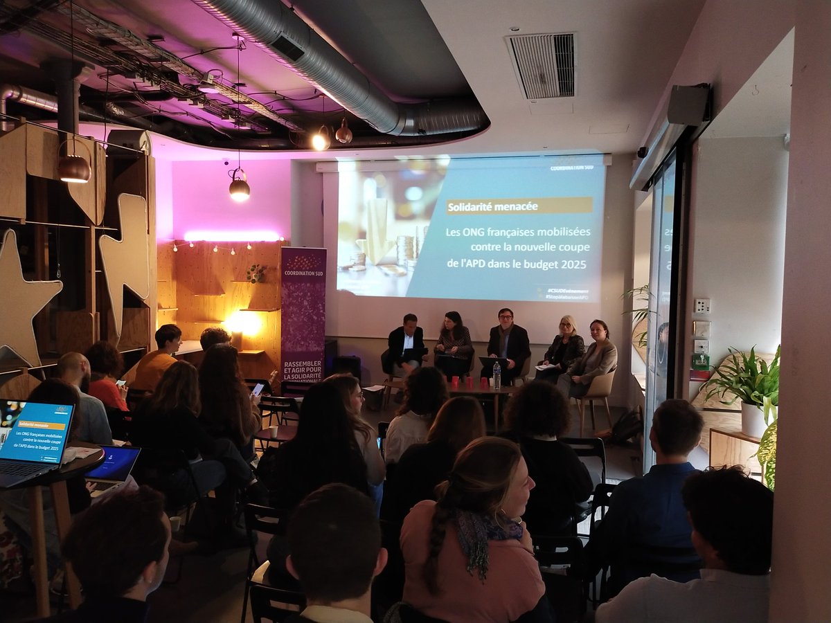 #CSUDĖvènement - 
📢 Conférence de presse de  <a href="/coordinationsud/">Coordination SUD</a> sur les conséquences alarmantes de la baisse du budget de l'#APD. Un grand merci aux ONG mobilisées pour cette conférence.  #solidaritéinternationale 🌍