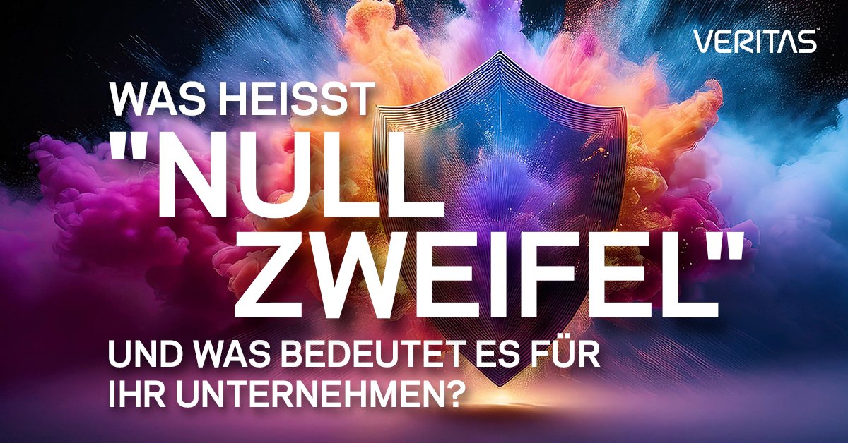Sind Sie bereit für Cyber Resilience mit null Zweifel? Mit Veritas können Sie sich darauf verlassen, dass Ihre kritischen Daten und Anwendungen ausfallsicher, konform und geschützt sind. Weitere Infos: vrt.as/3zWpNnO