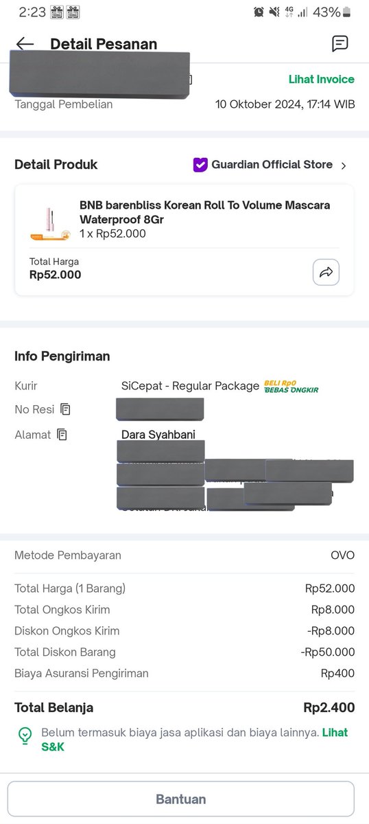 Darasantosa's tweet photo. Pembelian 10.10 ter-lucky di @tokopedia di store nya @GuardianID ♡ https://t.co/vAb2Nuzyhw
