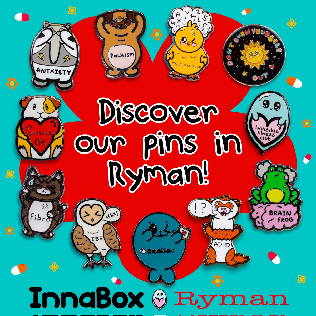 InnaBoxDesign's tweet image. This morning we are dropping off our pins to go into a further 30 @RymanStationery stores! So in a couple of weeks when all the pins have been distributed to the rest of the stores, you can find us in ALL of the listed stores!
The 11 pins in the image are what&apos;s stocked so far!