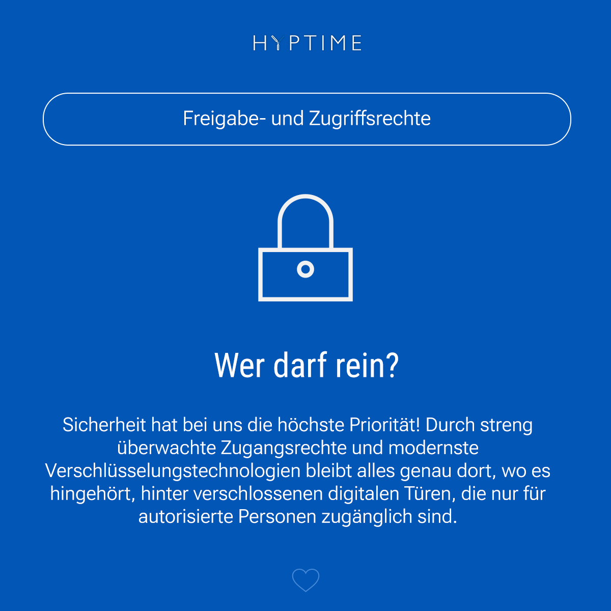 Sicherheit hat bei uns höchste Priorität! Durch überwachte Zugangsrechte und moderne Verschlüsselung bleibt alles dort, wo es hingehört, hinter digitalen Türen für autorisierte Personen. Habt ihr klare Zugriffsregelungen im Team? 🔒🗝#hyptime #Zugriffsrechte #AccessControl