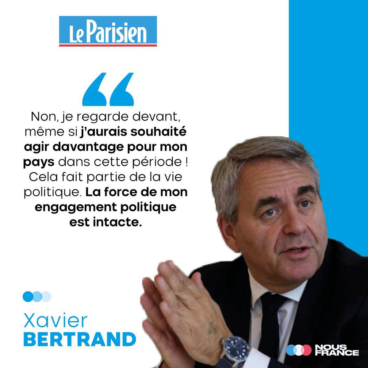 .<a href="/xavierbertrand/">Xavier Bertrand</a> dans <a href="/le_Parisien/">Le Parisien</a> ➡️ « La force de mon engagement politique est intacte »