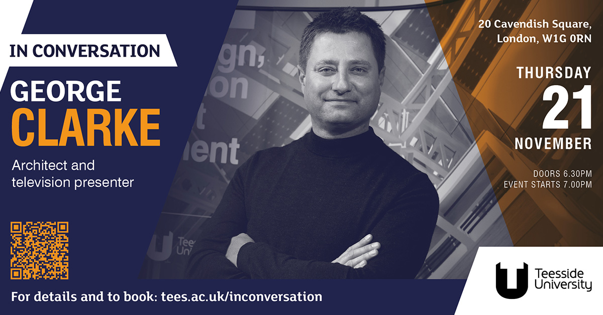 Teesside University (@teessideuni) on Twitter photo Join us for an inspiring evening as we continue our #TUInConversation series with the multi-talented architect and presenter, <a href="/MrGeorgeClarke/">George Clarke</a>.
A rare opportunity to engage with one of the foremost names in architecture and design. Hear first-hand about George's incredible Join us for an inspiring evening as we continue our #TUInConversation series with the multi-talented architect and presenter, <a href="/MrGeorgeClarke/">George Clarke</a>.
A rare opportunity to engage with one of the foremost names in architecture and design. Hear first-hand about George's incredible