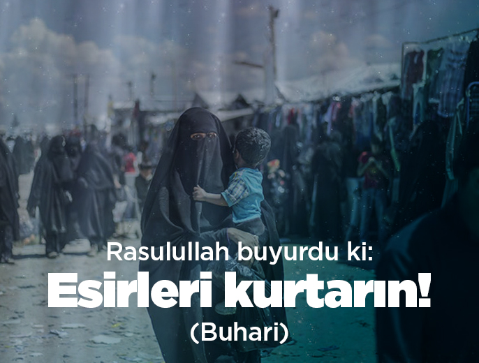 Hol, roj ve rusafa'da binlerce kadın ve çocuk yıllardır esir. Ülkeler vatandaşlarını almak için bir an önce adım atmalıdır.

Rasulullah buyurdu ki: "Esirleri kurtarın!" (Buhari)

<a href="/adalet_bakanlik/">T.C. Adalet Bakanlığı</a> <a href="/TC_Disisleri/">T.C. Dışişleri Bakanlığı</a>