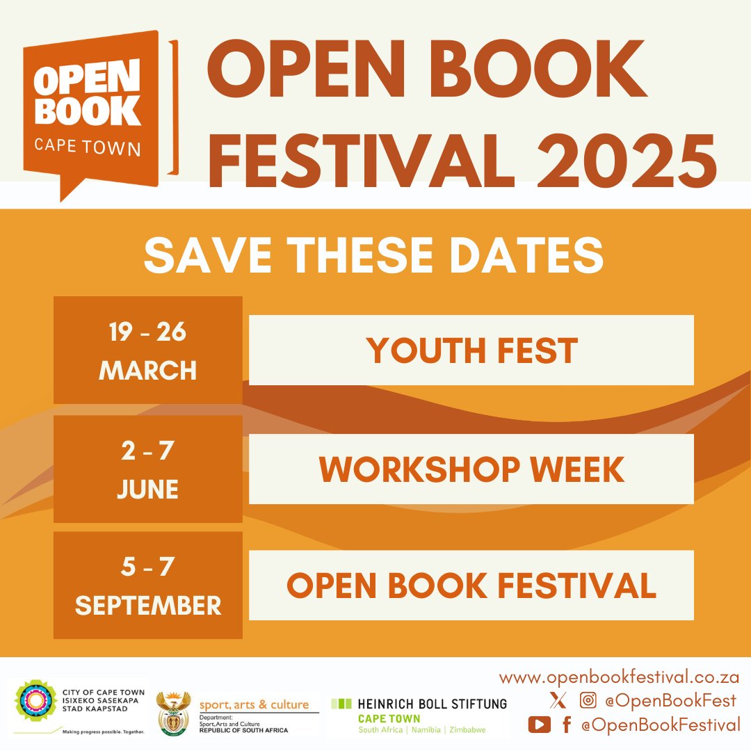 Mark your calendars! Dates for Open Book Festival 2025 are now confirmed! Save the date and start planning your experience now.