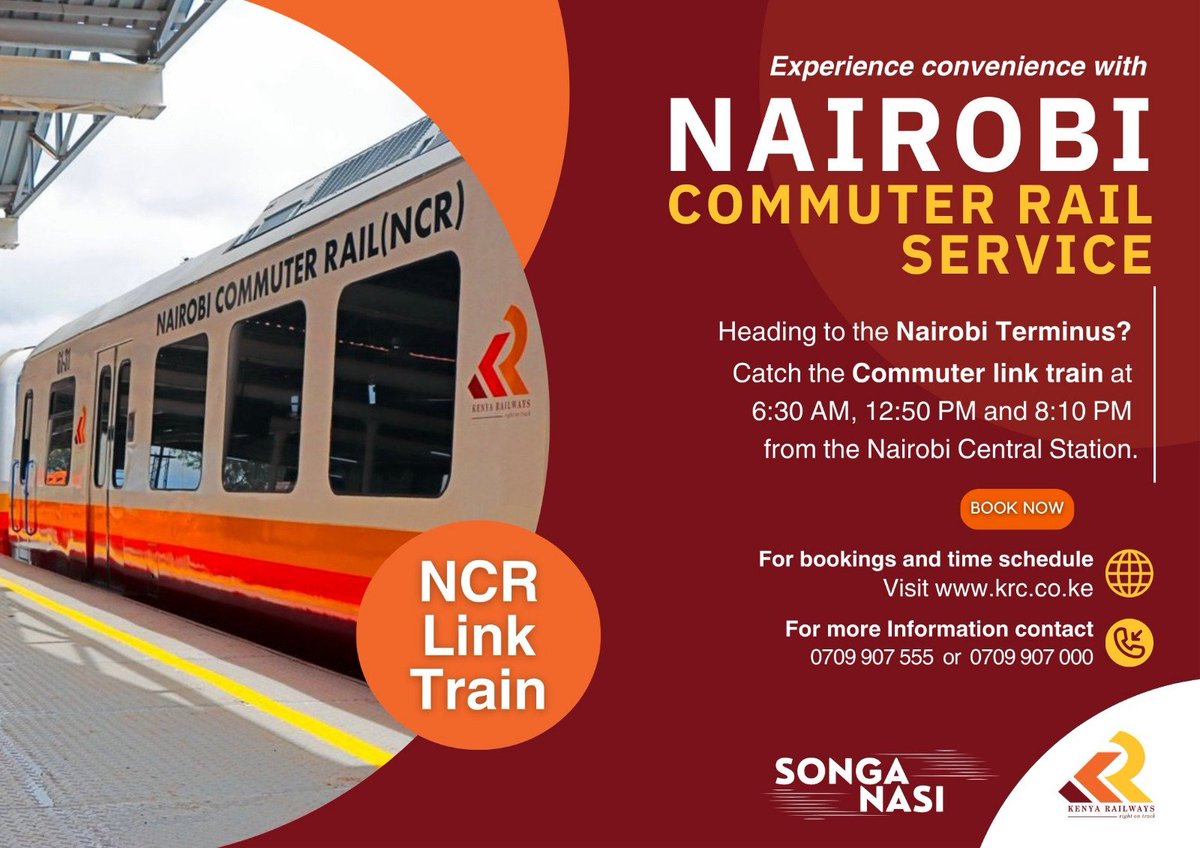 KenyaRailways_'s tweet photo. The link train transports passengers efficiently, conveniently and affordably between Nairobi Terminus and Nairobi Central Railway Station every day including holidays. #LinkTrain #NCR #RightOnTrack https://t.co/KIdl1Tin7F