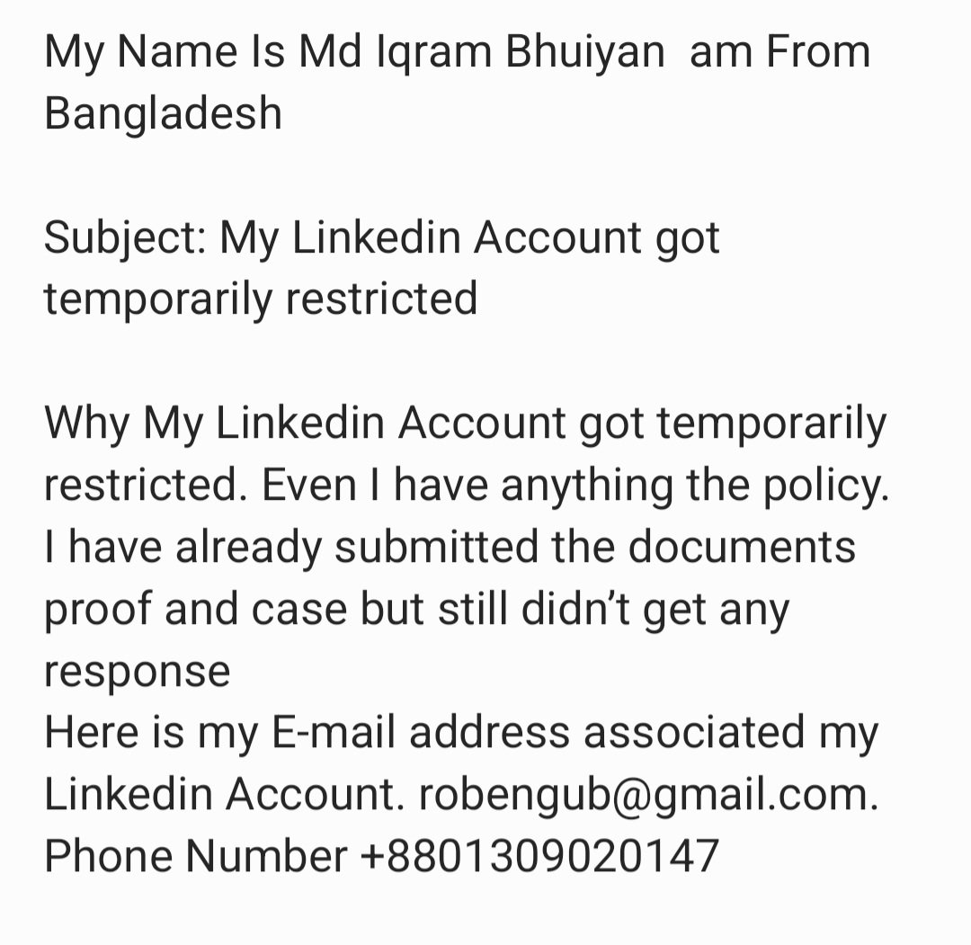 MDIQRAMBHUIYAN2's tweet photo. @LinkedInHelp https://t.co/HAgbjB5guq