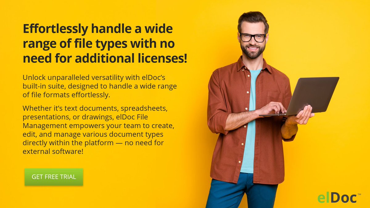 elDoc_online's tweet image. Handle all file types with ease! 📄📊🎨 No need for external software – #elDoc’s built-in tools empower you to manage text documents, spreadsheets, presentations, and drawings in one place.
Learn more 👉 eldoc.online/features/file-…
#FileManagement #NoMoreLicenses #Productivity