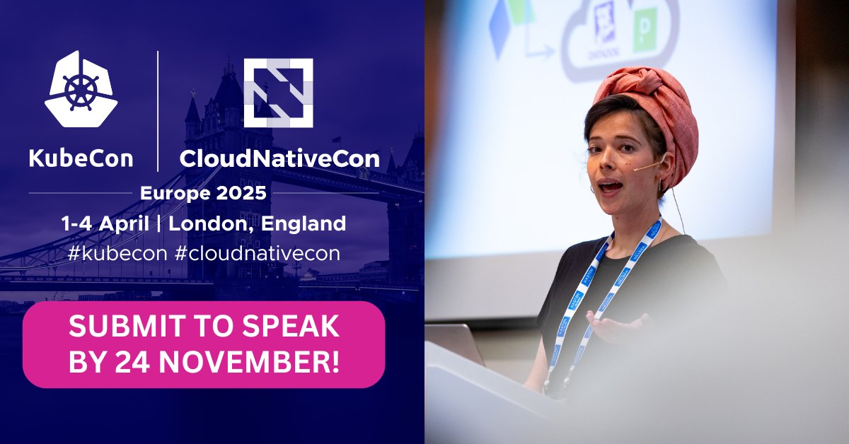 Whether you’re a complete KubeCon newbie or a seasoned expert, all are welcome to submit to speak at #KubeCon + #CloudNativeCon Europe 2025! Submit to speak on #SDLC, #Security + MORE. See all topic suggestions + submit by 24 November: hubs.la/Q02Tl8mL0.