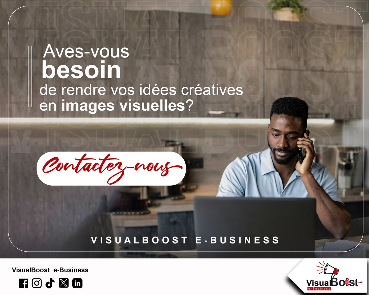 Visualboost_eB's tweet image. Pour des contenus créatifs et des designs graphiques sur mesure qui reflètent l&apos;identité de votre marque, faites confiance à VisualBoost e-Business.

Nous concevons des visuels impactants pour renforcer votre présence en ligne. 

Contactez-nous pour des solutions personnalisées!