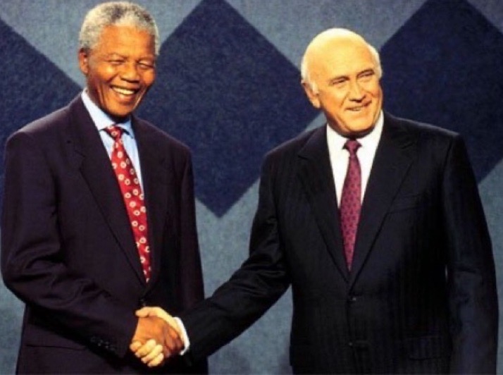 15 October 1993. Nelson Mandela and South Africa’s President FW de Klerk were named as the joint winners of the Nobel Peace Prize for their work for the peaceful termination of the apartheid regime, and for laying the foundations for a new democratic South Africa.