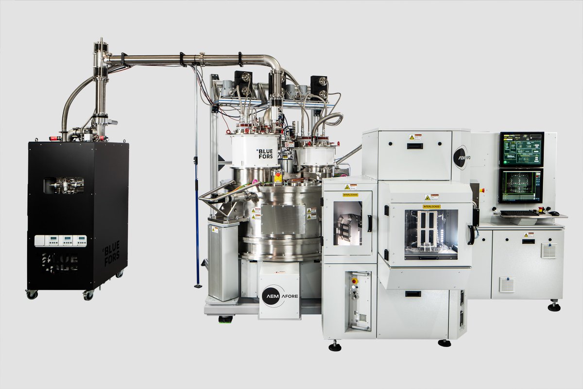 BlueFors_Ltd's tweet image. Our Cryogenic Wafer Prober can probe 300 mm wafers at temperatures below 2K.
This paves the way for industrial-level production of high-quality #quantum devices in fields like #quantumcomputing and #quantumsensing.
Discover more here: bluefors.com/products/cryog…
#CoolForProgress