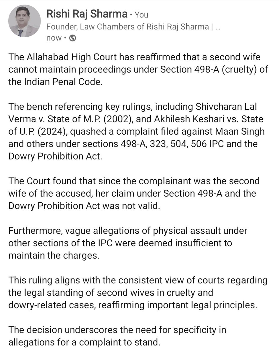 Adv_RRS's tweet image. #second #marriage #quashing #dowry #cruelty #highcourt