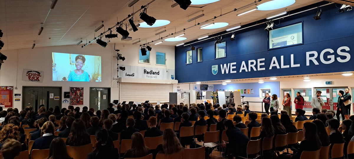 RGS_News's tweet photo. Year 8 hearing from Mr Lind's heroine @FloellaBenjamin as part of our Black History Month celebrations https://t.co/LHyuccsJh2