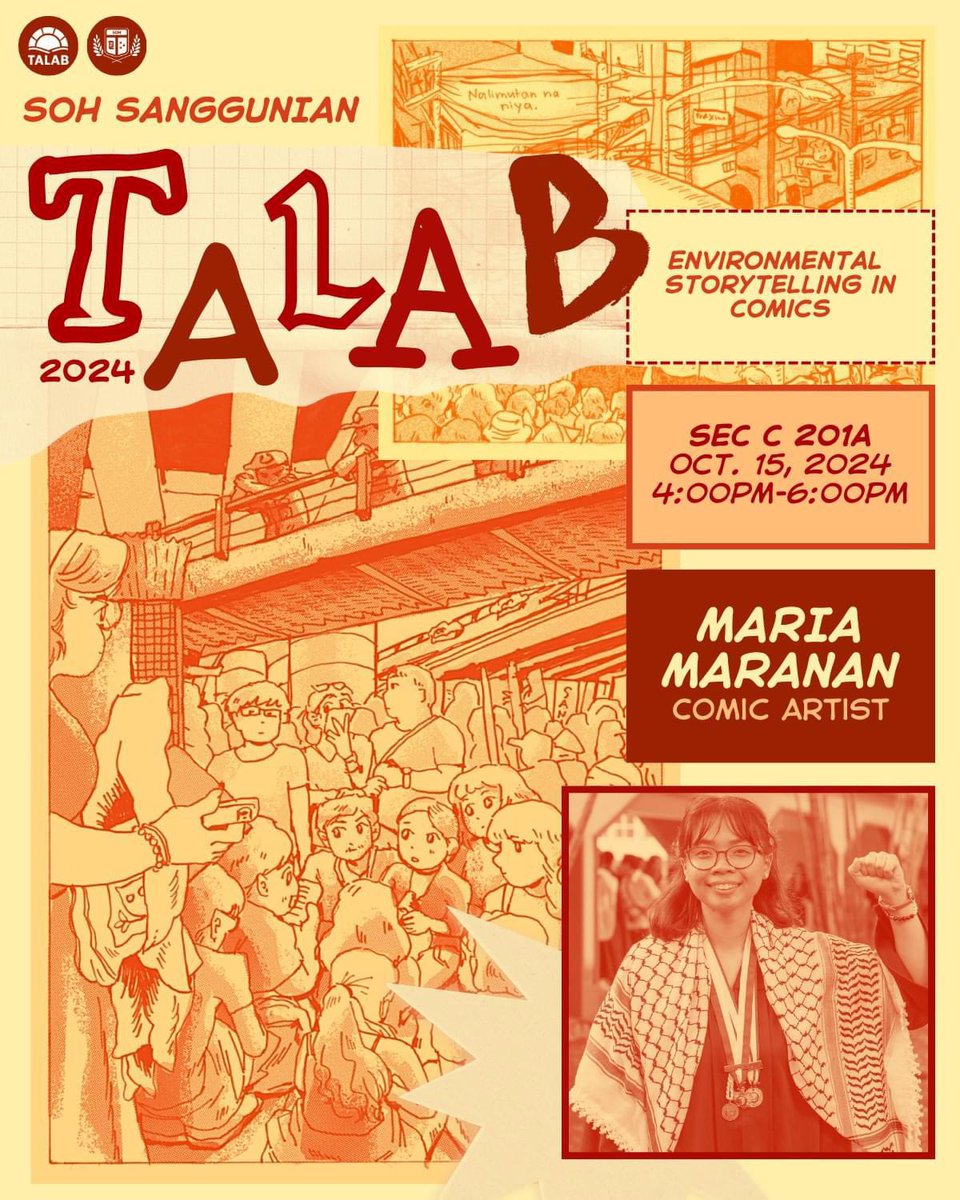 TheGUIDON's tweet image. HAPPENING LATER: The School of Humanities (SOH) Sanggunian hosts “Environmental Storytelling in Comics.” Taking place at SEC C 201 at 4-6 PM, the talk discusses the depiction of spaces in comics and the socio-political implications entailed. | via @Rie_TheGDN…