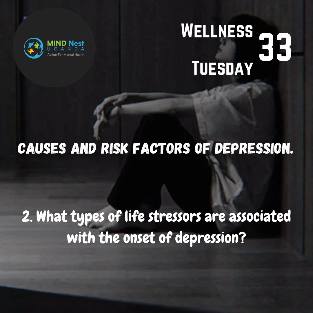 mindnestug's tweet image. 2. What types of life stressors are associated with the onset of depression?

@hassanmask001 @RojaKwagala

#themindnest 
#DepressionAwareness
#UnderstandingDepression
#DepressionCauses
#RiskFactorsOfDepression
