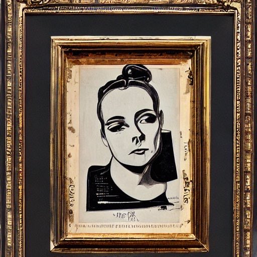 SavenSatow's tweet image. &quot;A Lost Portrait&quot; by Saven Satow with AI
#Portrait
#PictureFrame
#MonochromePainting
#art
#ai