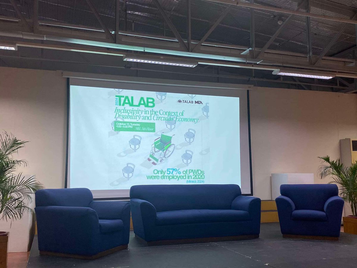TheGUIDON's tweet image. HAPPENING NOW: “Inclusivity in the Context of Disability and Circular Economy”, a forum organized by the Ateneo Management Engineering Association (MEA), commences the fifth floor of the New Rizal Library. | via @Isabel_TheGDN
#TALABIntegralEcology