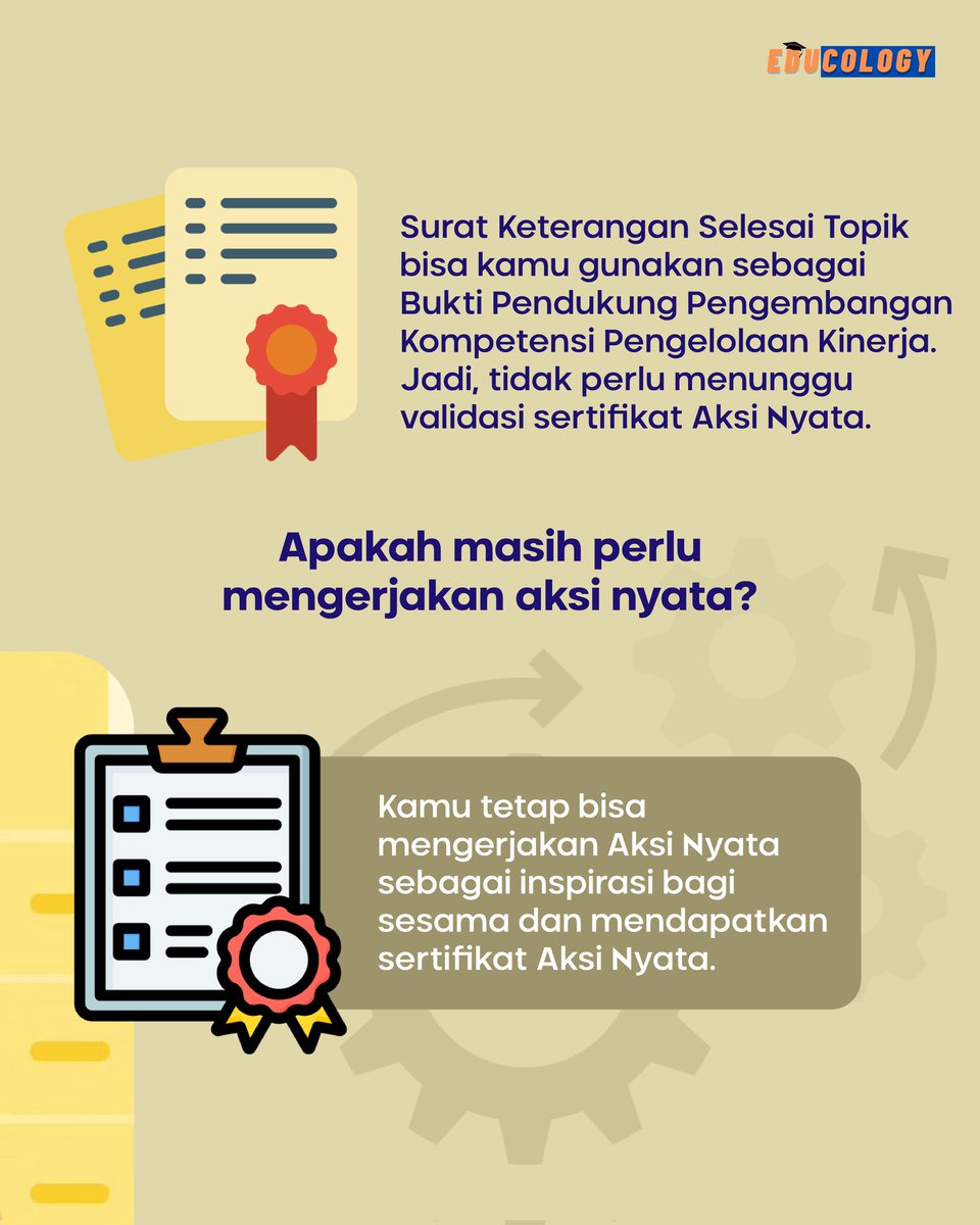 educology_id's tweet photo. Ada yang baru nih di PMM π€©
Yap, saat ini selain Sertifikat Aksi Nyata, ada Surat Keterangan Selesai Topik Pelatihan Mandiri loh yang bisa Bapak/Ibu dapatkan π€©
Untuk informasi selengkapnya, yuk simak ulasan berikut!
#PlatformMerdekaMengajar #PelatihanMandiri https://t.co/Gs3xzKm6gU