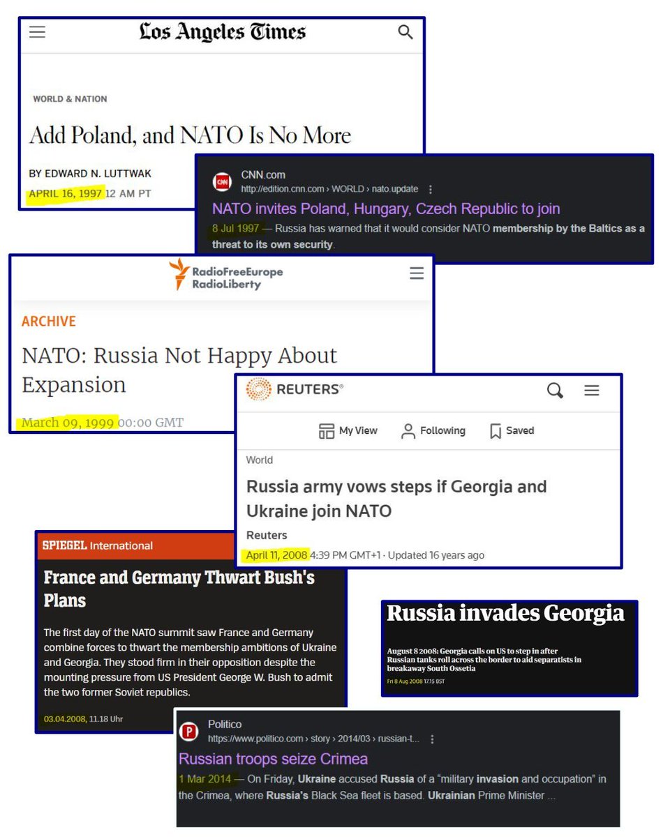 You might bring up all the realpolitik reasoning in the world to excuse the lack of clear signals from NATO for Ukraine's membership today, but I ask you to think about how Ukraine's and Georgia's aspirations for NATO membership were blocked in 2008, then Russia invaded both