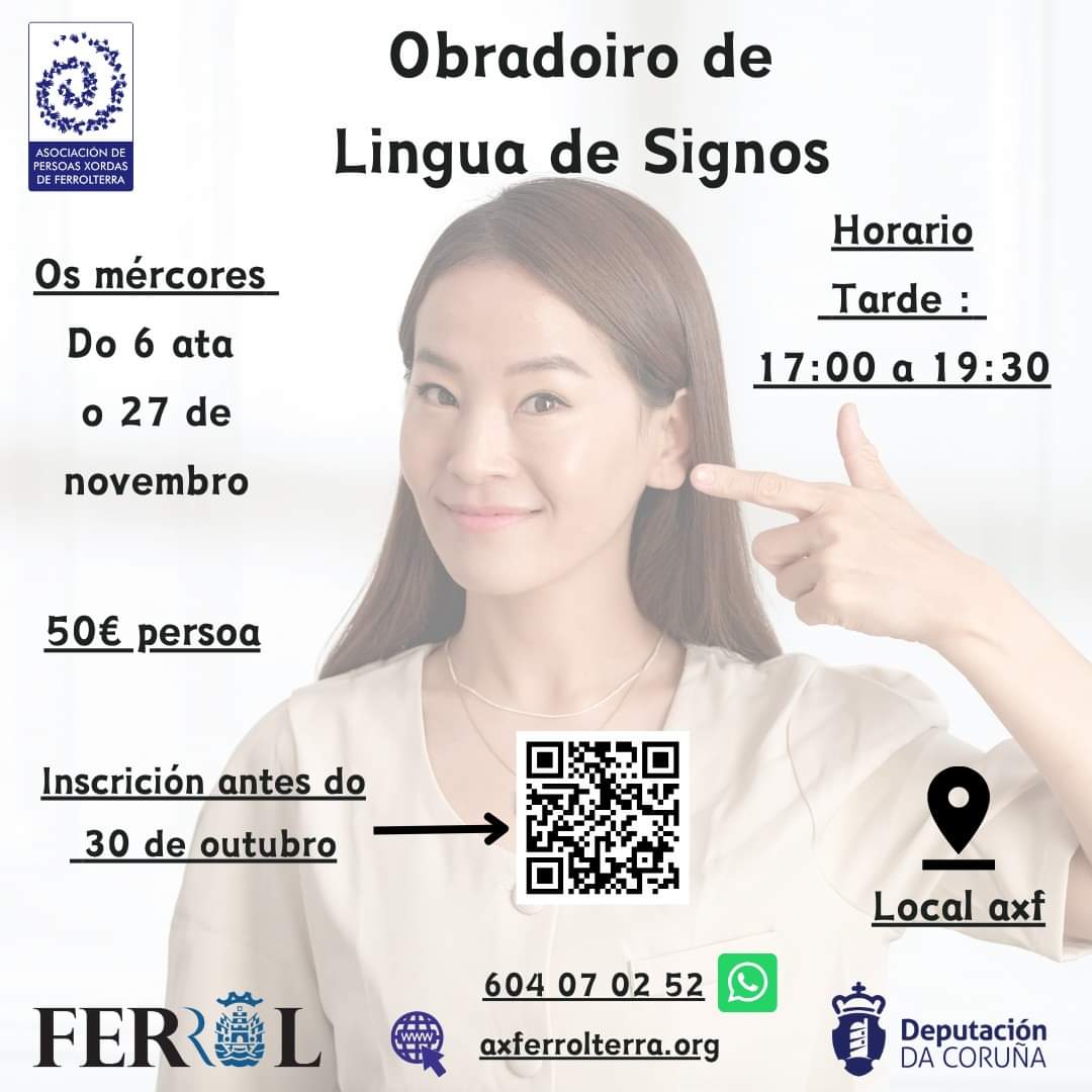 Queres aprender Lingua de Signos? 🤔

O mes de novembro iniciamos un taller en quenda de tarde 👏👏

👉 Aquí deixámosvos a ligazón para apuntarvos, non o dubidedes: forms.gle/fB2NczzTnseXtq… 😉

#LSE 
#persoasxorda