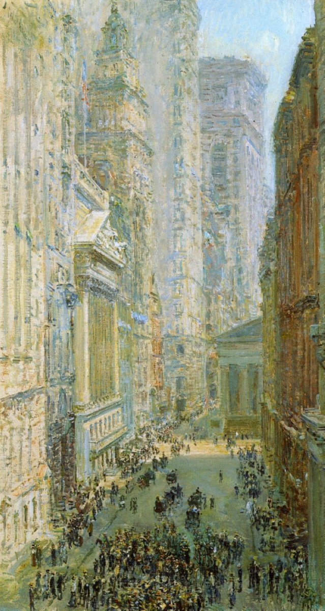 allontanarsio's tweet image. Childe Hassam&apos;s Wall Street painting