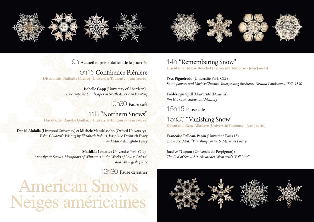Centre for Anglophone Studies, CAS (@cas_ut2j) on Twitter photo 📣 Le 15/11 aura lieu la JE "American Snows / Neiges amércaines" (org <a href="/ClaireCazajous/">Claire Cazajous-Augé</a>, CAS et Aurore Clavier, LARCA-CNRS).
⏰ 9h-16h30
🚩 F417-MdR-<a href="/UTJeanJaures/">UT Jean Jaurès</a>
➡️ cas.univ-tlse2.fr/accueil-cas/jo… 📣 Le 15/11 aura lieu la JE "American Snows / Neiges amércaines" (org <a href="/ClaireCazajous/">Claire Cazajous-Augé</a>, CAS et Aurore Clavier, LARCA-CNRS).
⏰ 9h-16h30
🚩 F417-MdR-<a href="/UTJeanJaures/">UT Jean Jaurès</a>
➡️ cas.univ-tlse2.fr/accueil-cas/jo…