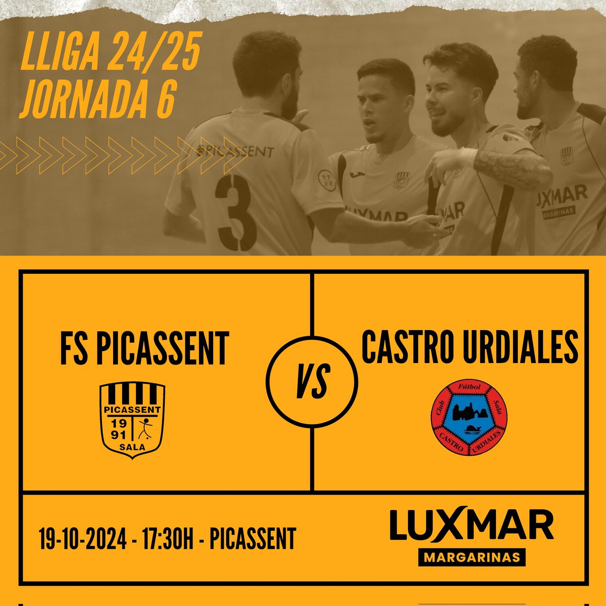 🎯 Ja en tenim altre en la diana!

👉🏻 El dissabte ens visita el Castro Urdiales , equip dur al que el seu lloc en la classificació no li fa justícia, així que caldrà fer-ho tot perfecte per aconseguir el triomf. Atenció perquè canviem d'horari, juguem a les 17:30h!
