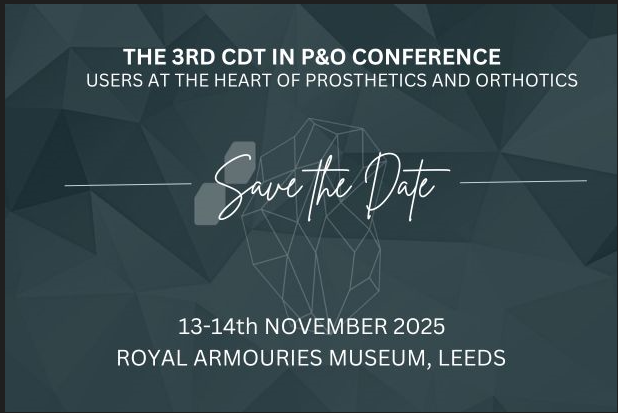 CDT in Prosthetics & Orthotics (@cdtpando) on Twitter photo Save the Date for The 3rd CDT in P&O Conference taking place in Leeds on the 13th and 14th November 2025. The Conference theme will be 'Users at the Heart of Prosthetics and Orthotics'. <a href="/CDTPandOSociety/">CDT P&O Society</a> <a href="/CDTPandO/">CDT in Prosthetics & Orthotics</a> <a href="/BAPO2/">BAPO</a> <a href="/UoS_HealthSoc/">UoS Health & Society</a> <a href="/MalcolmGranat/">Malcolm Granat</a> <a href="/ISPOUKMS/">ISPOUKMS</a> <a href="/ISPO_int/">ISPO International</a> Save the Date for The 3rd CDT in P&O Conference taking place in Leeds on the 13th and 14th November 2025. The Conference theme will be 'Users at the Heart of Prosthetics and Orthotics'. <a href="/CDTPandOSociety/">CDT P&O Society</a> <a href="/CDTPandO/">CDT in Prosthetics & Orthotics</a> <a href="/BAPO2/">BAPO</a> <a href="/UoS_HealthSoc/">UoS Health & Society</a> <a href="/MalcolmGranat/">Malcolm Granat</a> <a href="/ISPOUKMS/">ISPOUKMS</a> <a href="/ISPO_int/">ISPO International</a>