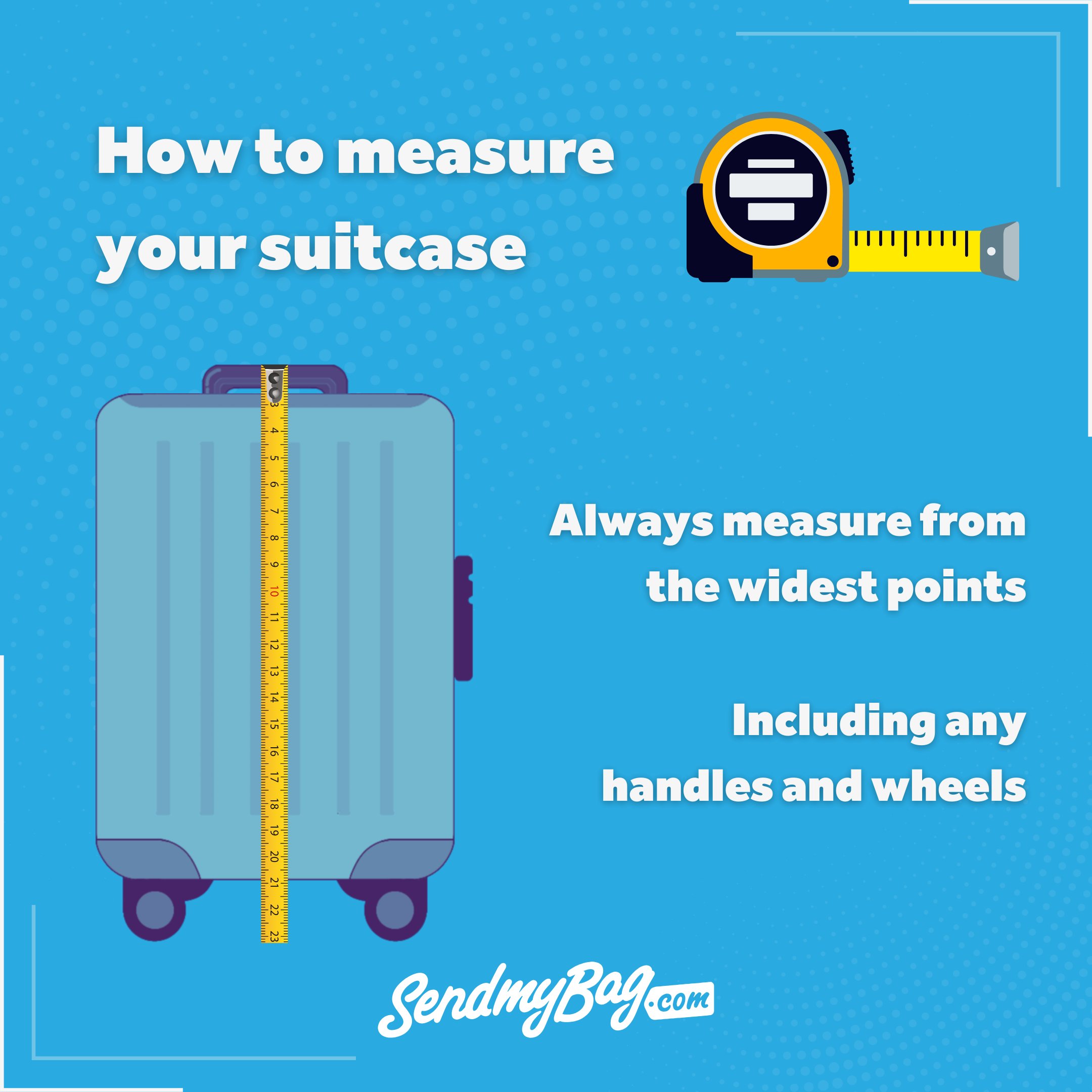 Luggage measurements include wheels sale
