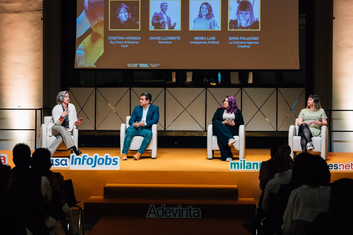 .<a href="/cris_aranda_/">Cristina Aranda</a> (<a href="/big_onion_tech/">Big Onion</a> &amp; <a href="/MujeresTech/">MujeresTech&Aliados</a>) <a href="/dllorent/">David LLorente</a> (@Narrativaai) <a href="/sailormerqury/">Nerea Luis 👩🏻‍💻✨</a> y Sara Palacio (@lacolmenacreati) nos cuentan por qué la lA ‘es tu mejor copilota’.

Espacio AI &amp; Data, patrocinado por <a href="/AdevintaSpain/">AdevintaSpain</a>
#Inspirational24