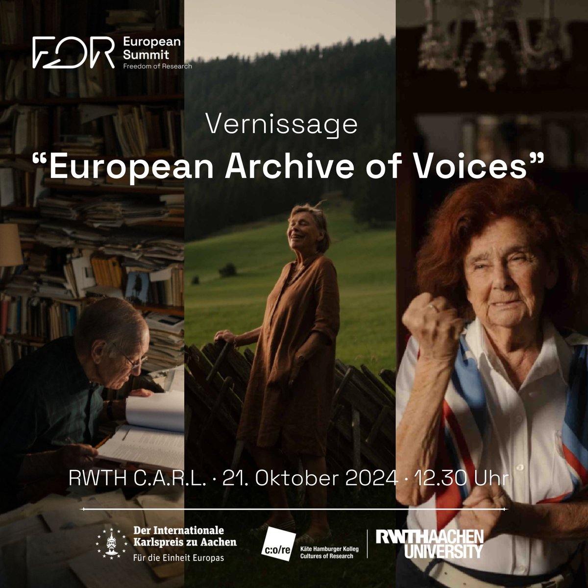Join us for the opening of the exhibition on Oct 21, marking the 80th anniversary of Aachen's liberation from Nazi rule! Featuring portraits by Maximilian Gödecke, this project (2020 Charlemagne Youth Prize winner) shares stories of a generation that rebuilt Europe after 1945.