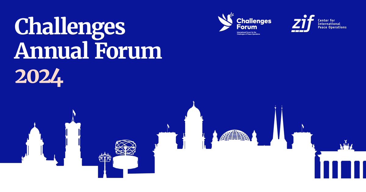 This year's #CAF24Berlin will 
🌍gather leading multidisciplinary actors 
🎙️discuss ways to strengthen international peace &amp; security 
🇺🇳lay the foundation for the Next Generation of #PeaceOperations !
🤝co-hosted by <a href="/ZIF_Berlin/">Zentrum für Internationale Friedenseinsätze (ZIF)</a>
3⃣-4⃣ December
 👉🔗challengesforum.org