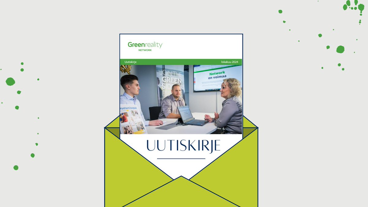 Greenreality Networkin lokakuun uutiskirjeessä energia- ja ympäristöalan verkostomme syksyn uutisia ja tulevia tapahtumia.

➡️ LUE UUTISKIRJE: lappeenrannan-kaupunki.creamailer.fi/email/6703bfcd…
📧 Tilaa uutiskirje: lappeenrannan-kaupunki.creamailer.fi/subscribe/vYoi…

#greenrealitynetwork #uutiskirje #energia #ympäristö