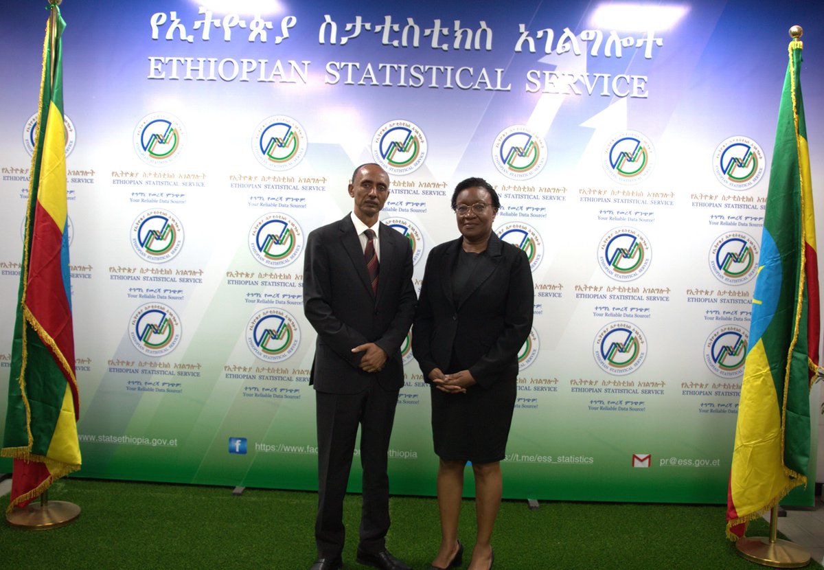 UNFPAEthiopia's tweet photo. Strengthening partnerships for data-driven development was the 🧡 of today’s meeting between H.E. Beker Shale, Dir. General of ESS, & @UNFPA_ESARO’s RD, Lydia Zigomo.
They emphasized building ESS’s capacity for evidence-based policies for sustainable development.
#Data4Impact📉 https://t.co/5odvMPAhxz