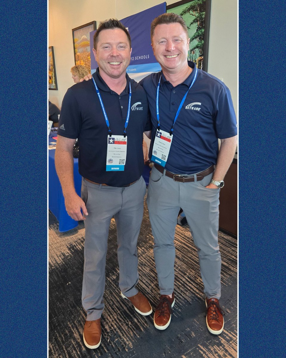 Twinning is winning! 🤜💥🤛

<a href="/TimC_Skyward/">Tim Casey</a> and <a href="/ChrisC_Skyward/">Chris Casey</a> packed the same outfit for day one of <a href="/TSUGTX/">TEXAS SKYWARD USER GROUP</a>. Can you tell these two are brothers? 😁