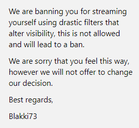 JustLiamm's tweet photo. I am absolutely disgusted with the support team from hunt showdown I've been streaming for the past month with OBS filters on I've had this same settings for the past year when i streamed (go check my clips)
@Buckwild_Abrams support team assumes we ban! #huntshowdown https://t.co/it0Emocr85