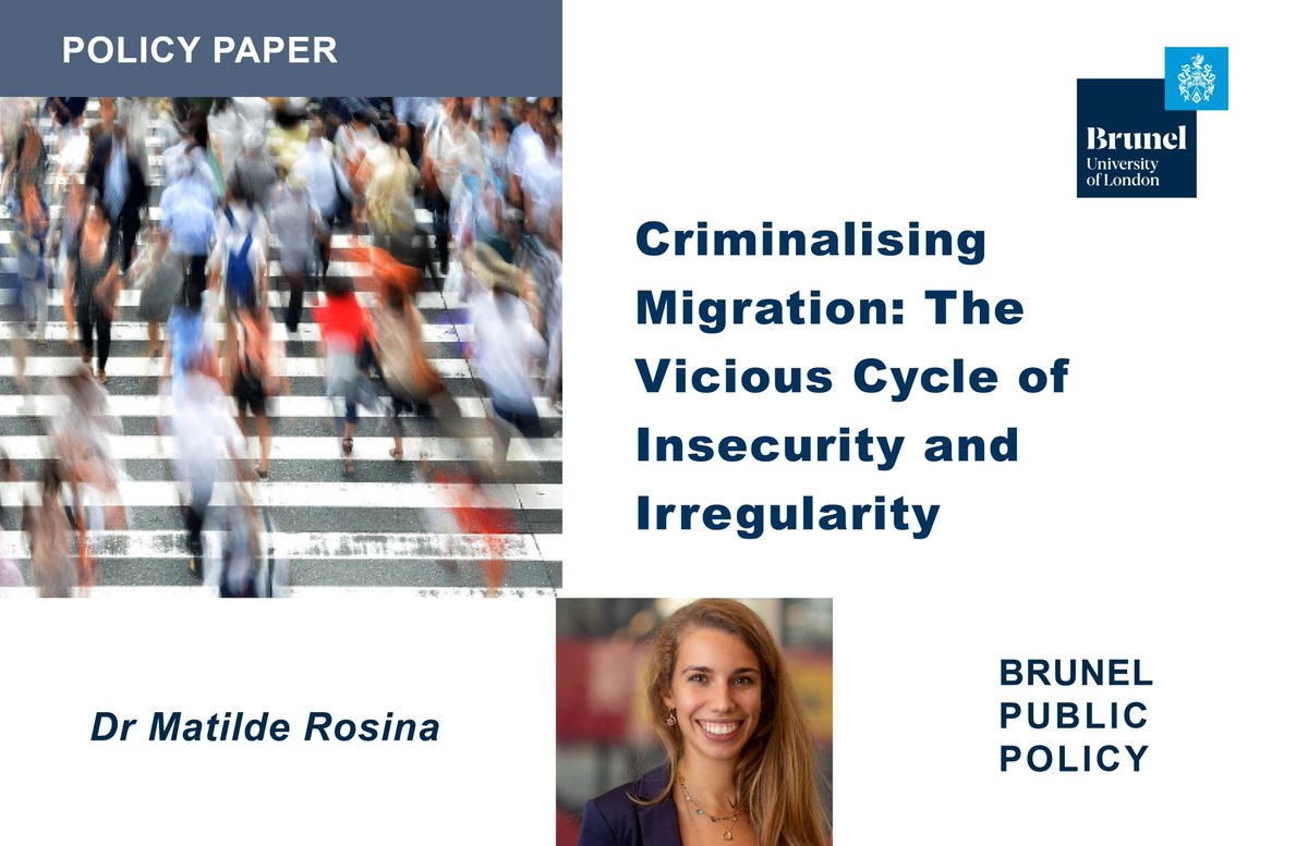 Brunel Public Policy (@brunelpolicy) on Twitter photo 🔵 Policy Paper 🔵
This article by Dr <a href="/MatiRosina/">Mati Rosina</a> examines the consequences of criminalising irregular #migration in hashtag#Italy and #France, showing that this led to a two-fold feedback loop.
👉 More: lnkd.in/debAGsyH
<a href="/CBASS_Research/">CALSS Research</a> <a href="/PolHistBrunel/">Brunel Politics & History</a> 🔵 Policy Paper 🔵
This article by Dr <a href="/MatiRosina/">Mati Rosina</a> examines the consequences of criminalising irregular #migration in hashtag#Italy and #France, showing that this led to a two-fold feedback loop.
👉 More: lnkd.in/debAGsyH
<a href="/CBASS_Research/">CALSS Research</a> <a href="/PolHistBrunel/">Brunel Politics & History</a>