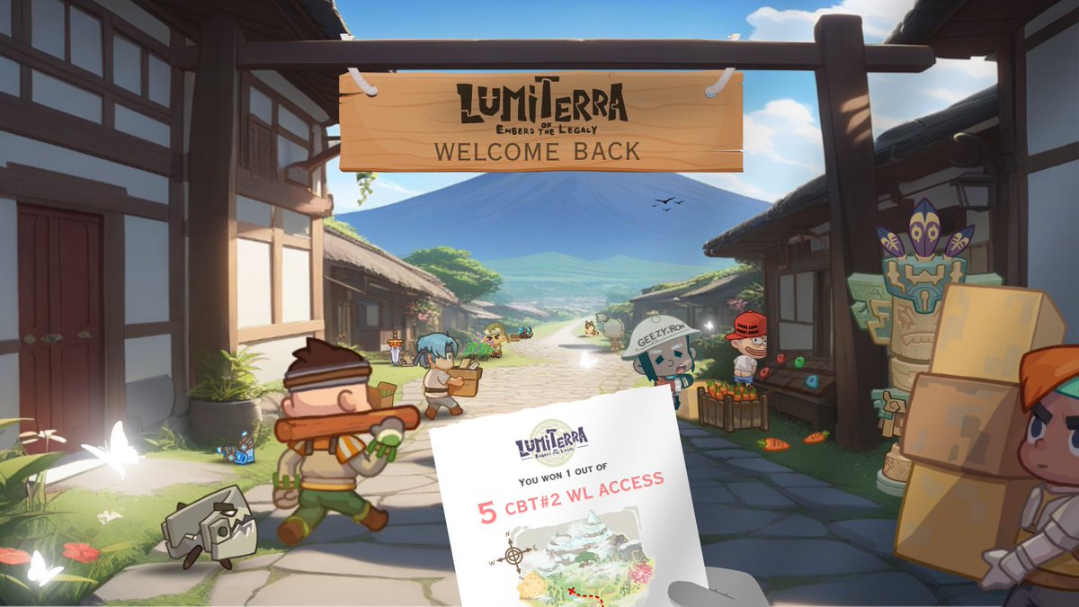 🎮 Lumiterra CBT#2 Access Giveaway! 🎮

I'm giving away 5 WL spots for <a href="/LumiterraGame/">Lumiterra</a>  CBT#2! The release date is still TBA, but if you win, your address will be secured to access the game! 🔥

⏳ Deadline: 48 hours!

To Enter:
✅Follow <a href="/0xGeez/">Geezy</a> &amp; <a href="/LumiterraGame/">Lumiterra</a> 
🔁Like and
