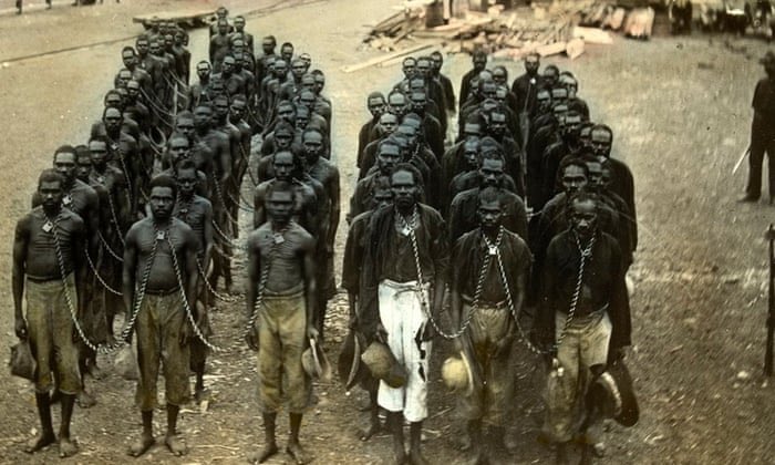 100YearsAgoLive's tweet photo. At Bedford Downs, Western Australia, a group of Gija and Worla Aborigines are tried and convicted for spearing a milk cow. 

They are sentenced to a 200km death march; as they walk they are fed food laced with poison and then clubbed to death by a lynch mob. https://t.co/zpZYBhC2QJ